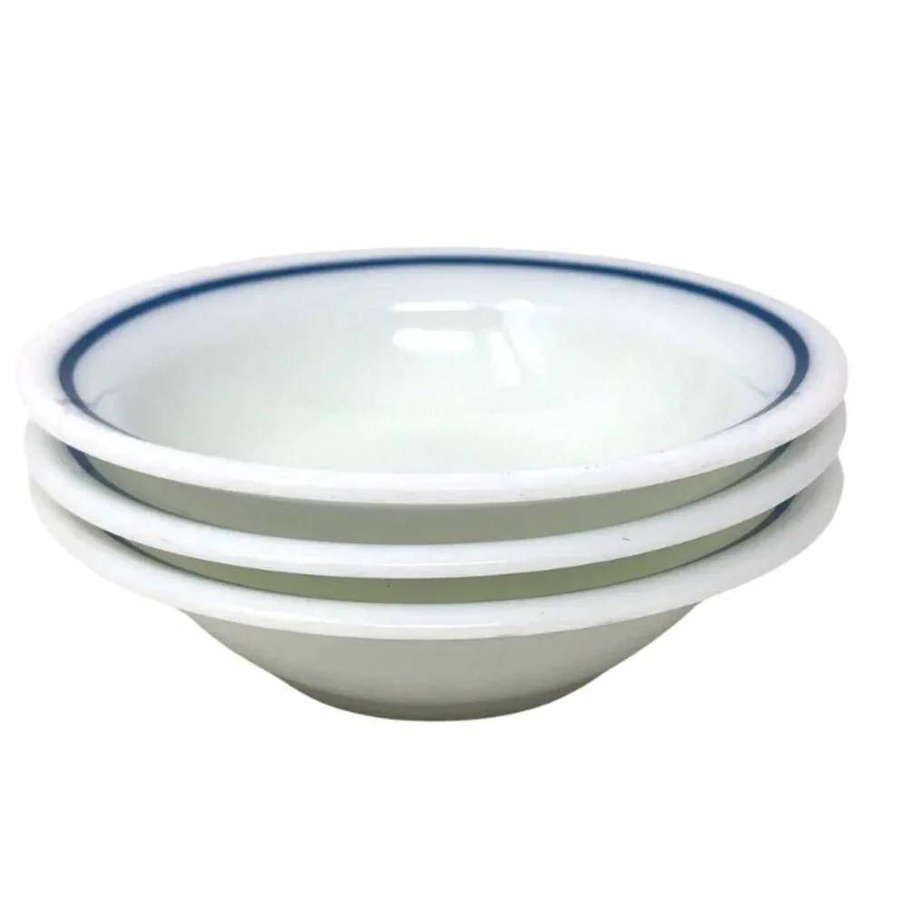 Set of 3 Pyrex Berry Bowl Tableware by Corning USA VTG Turquois Stripe 356-28